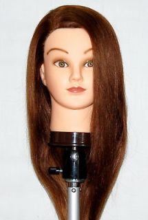 22 Cosmetology Mannequin Head 100% HUMAN Hair ** with clamp **