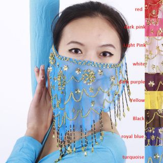 Brand New Hand Made Belly Dance Fine Mesh Face Veils 9Colours