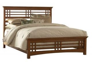 King size Avery Wood Bed Frame with Headboard and Side rails in Oak 