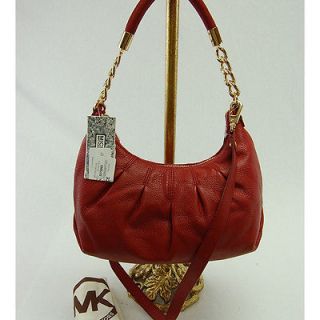 Michael Kors NEW Red Erin Medium Lether Shoulder Purse Handbag SALE 
