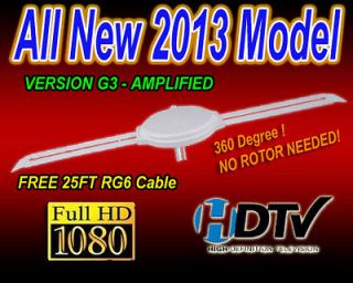 NEW AMPLIFIED OUTDOOR HDTV UHF DTV ANTENNA TV HD NO ROTOR ROTATOR 25FT 