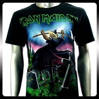 Iron Maiden Heavy Metal Rock Punk T shirt Sz L Biker Vtg Men