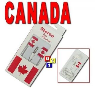 STEREO EAR PHONES HEADPHONES CANADA FLAG SPORT IPOD NANO  MP4 CD 