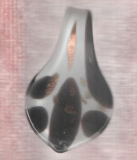Teardrop shaped glass pendant Murano European styled free ribbon 