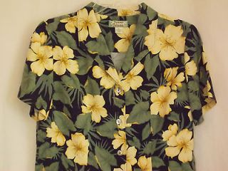 Tommy Bahama Womens Top Size M Shirt Floral 100% Silk Bust 38 inches 