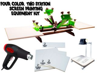   Printing Press 4 color/ 2 station, heat gun, exposure unit equipment