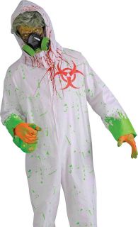   Biohazard Mutant Zombie Hazmat Suit Halloween Fancy Dress Costume