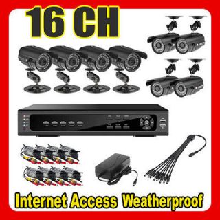 16 Channel H.264 Surveillance DVR 8 CCTV IR Waterproof Security 