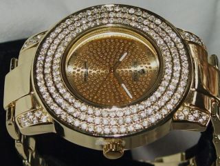   OUT GOLD TONE 50 CENTS TECHNO ICE KING HIP HOP BLING BLING WATCH WAW