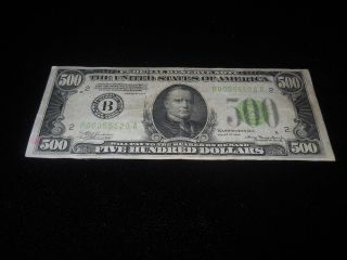 1934 $500 dollar bill federal reserve note new york