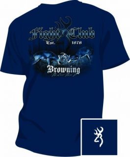 Browning Mens Graphic Short Sleeve T Shirt Blue Fighting Bucks 