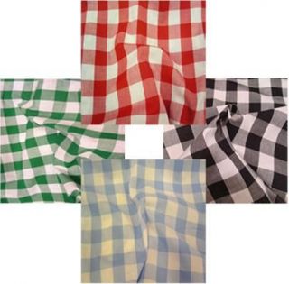 GINGHAM POLY COTTON CHECK TABLE CLOTH COVER   RED ORANGE GREEN BLUE 