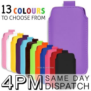 PREMIUM LEATHER PULL TAB SKIN CASE COVER POUCH FOR LG C360