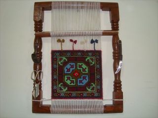 BUKHARA GENUINE WOODEN HAND MADE RUG LOOM HAND KNOTTED