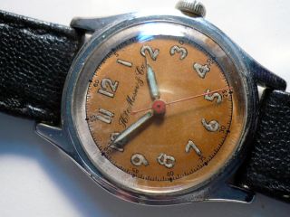 Mens Antique Watch Henry Moser & Cie. Vintage wristwatc