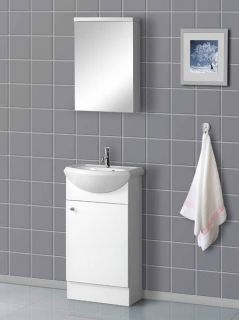 DreamLine 18 Modern Bathroom Vanity. White vanity DLVRB 102 WH