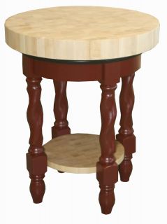   Block Kitchen Island Solid Wood Round Snack Bar Table Twisted Leg