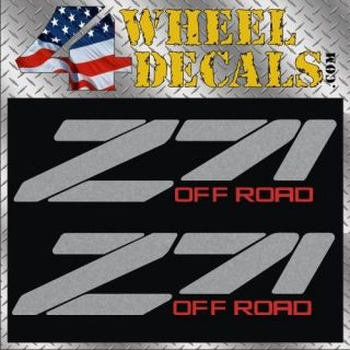 Z71 Off Road Decals Stickers Chevy Silverado 4x4 GMC Sierra (Metallic 