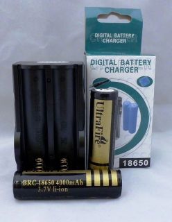 ULTRAFIRE 18650 BATTERIES X 2 AND CHARGER COMBO SHIPS FAST FROM USA