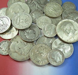   1965 US U.S. Coin 90% SILVER Half Dollar Quarters Dimes 1964↓junk