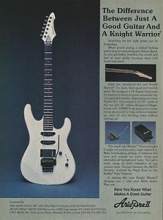 1984 Aria Pro II Knight Warrior Guitar Promo Ad