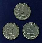 FRANCE REPUBLIC 100 FRANCS COINS 1954, 1954, & 1955, GROUP LOT OF (3)