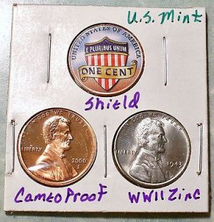 1943 BU Zinc + 2010 COLORIZED & 2000 s Cameo PROOF * 3 Penny SET Rare 