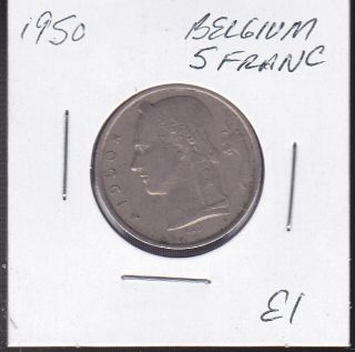 1950 Belgium 5 Franc World Coins