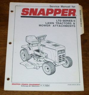 Snapper LTD Series 0 Lawn Tractor & Mower Attachments Service Manual