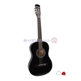 New 38 Black Acoustic Guitar 6 String & Pick