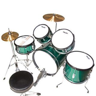   listed Mendini 5 pcs Junior Jr. Child Drum Set ~Green +Stool+Cymbal