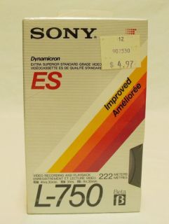   Beta Betamax L 750 ES Recorder Video Cassette Tape Sealed Blank NEW