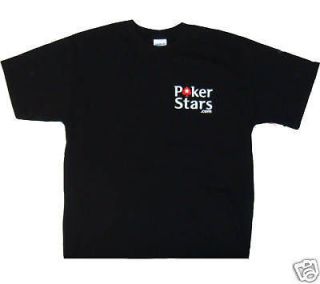Pokerstars Black T Shirt   Pocket Design on Front   Small Star on back