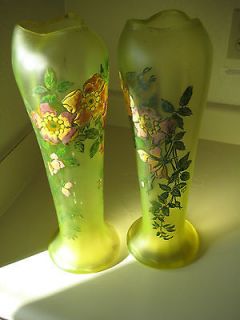 Pair of Legras Glass Art Vases