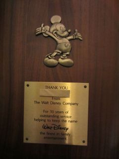 Walt Disney Company Vintage Cast Member 10 Year Service Award Mickey 