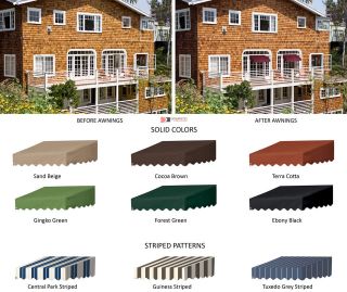 Awning for Door Scalloped Valance   4, 6 & 8 Widths, 7 Solid Colors 