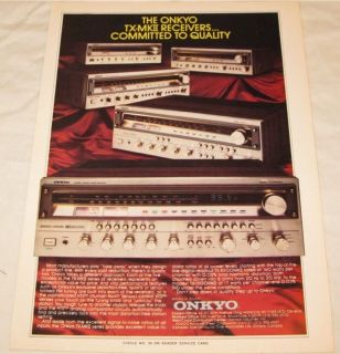 Vintage Onkyo TX MKII Stereo Receiver PRINT AD 1980