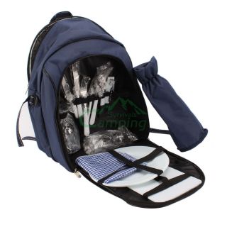   Portable Picnic Bag Backpack 2 Person Assemble BBQ Camping Hiking