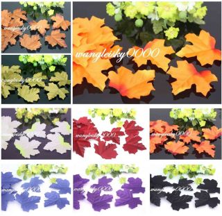 200pcs Fall Maple Leaves Silk Petal Many Color Available Wedding 