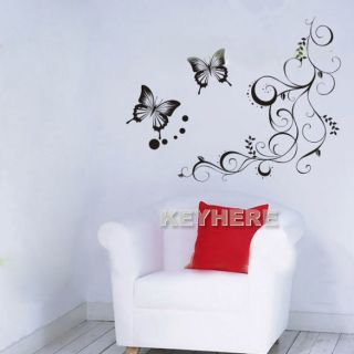   Wall Stickers For Home TV Background Wall Art DIY 60 x 40cm Black K0E1