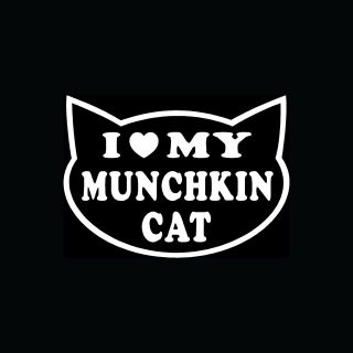 LOVE MY MUNCHKIN CAT Sticker Car Truck Window Breed Kitten Heart 