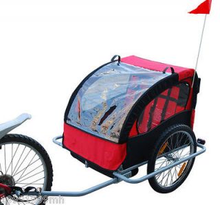 Bicycle Baby Trailer Yogger Stroller Kid 2IN1 Double Bike Trailer Red 