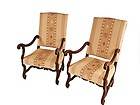 Pair of French Louis XIII Style Antique Armchairs In Beech Wood #EB 