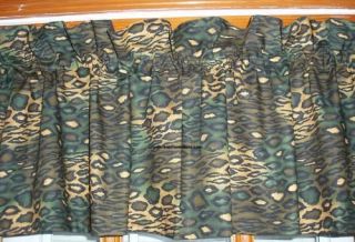 NATIVE ARTS exotic WILD animal print LEOPARD LINED Valance with 