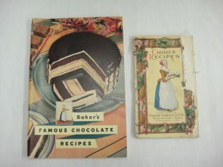 Vintage Choice Recipes Bakers Famous Chocolate Cookbook Baker 1916 