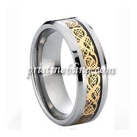   Tungsten Carbide Celtic Ring Mens Wedding Band Silver Gold New USA