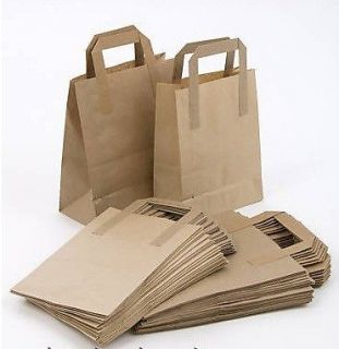 30 Brown SOS Paper Food Carrier Bags Small 9x7x 3.5 *Free Same Day 