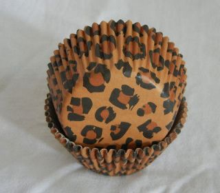   leopard print cupcake liners baking paper cup muffin cases 50x33mm