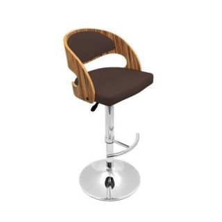 Modern Pino Barstool Zebra Wood Frame with Brown Seat Modern Chair 