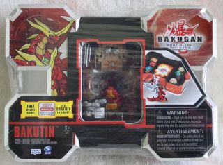 New Bakugan BAKUTIN Battle Gear Storage Tin Metal Gate & Ability Cards 
